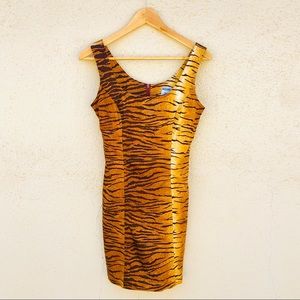 MOSCHINO JEANS Vintage Tiger Print Mini Dress US 8